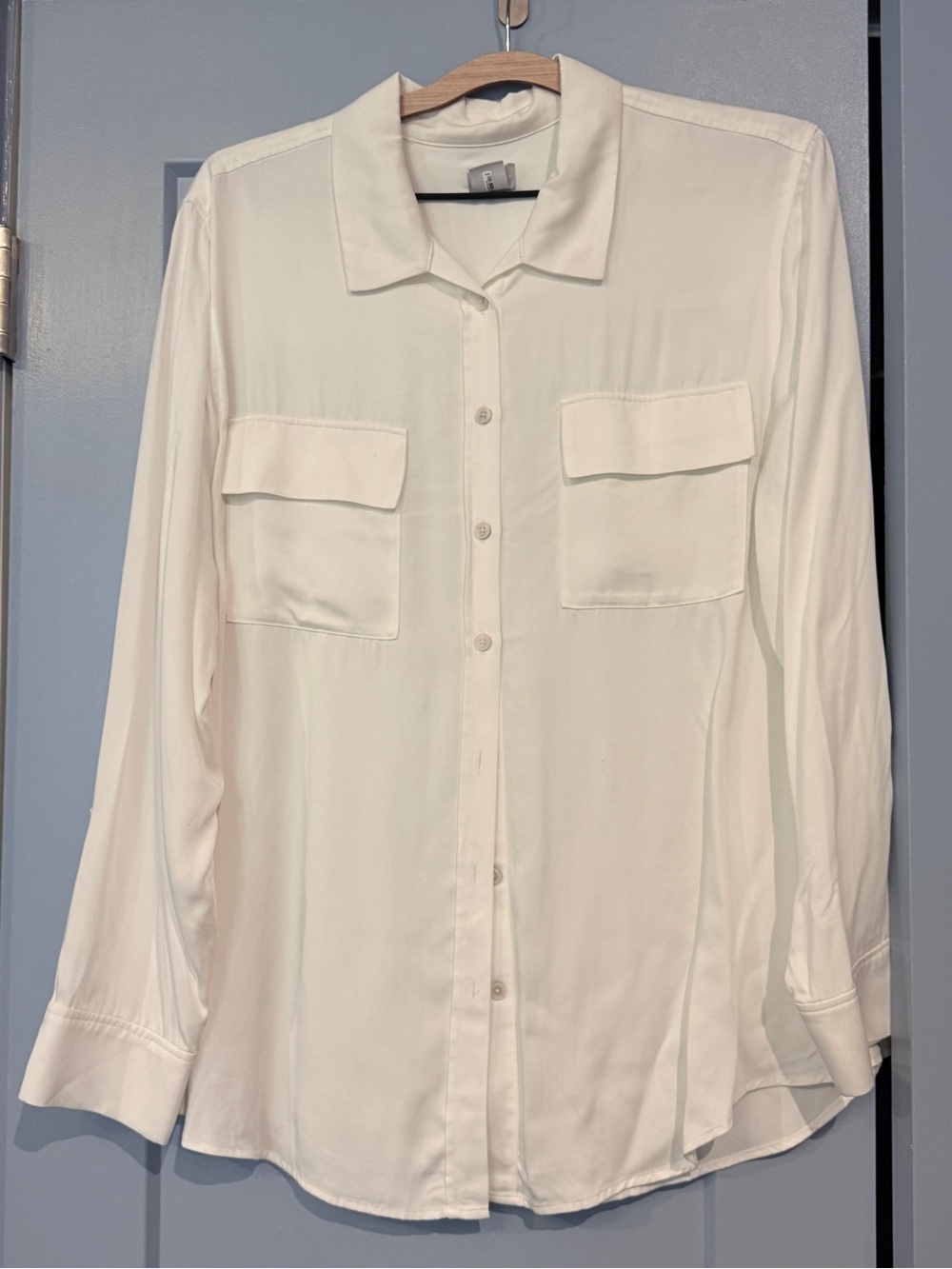 Chico's Cream Collared Button-down flowy Blouse- Sz 16/18